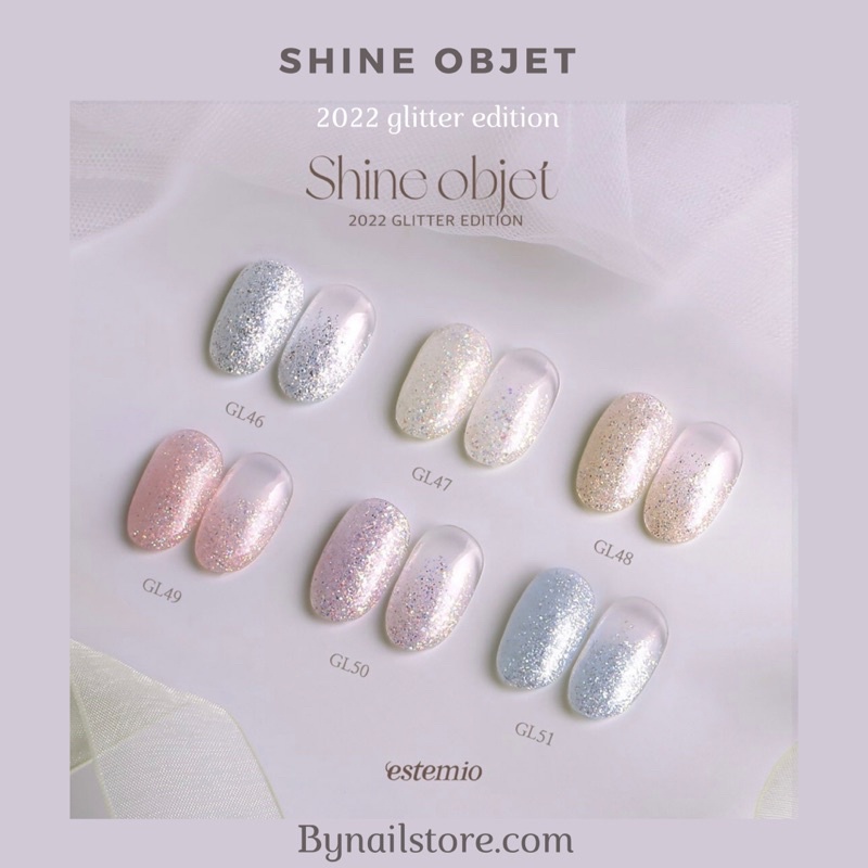 [Estemio] Bộ sản phẩm sơn gel nhũ oxygen gel cao cấp Hàn Quốc tone màu nhũ hiện đại Shine objet edition 2022 (6pcs)