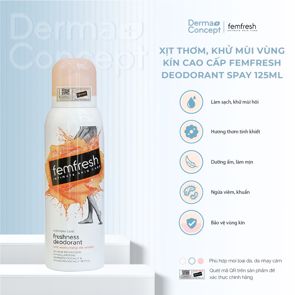 Xịt thơm, khử mùi vùng kín Femfresh Deodorant Spay 125ml