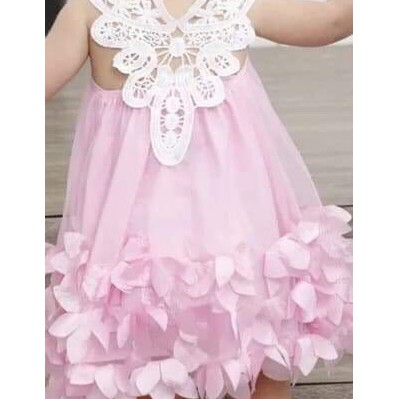Đầm công chúa hồng cánh sen cho bé 2 - 5 tuổi