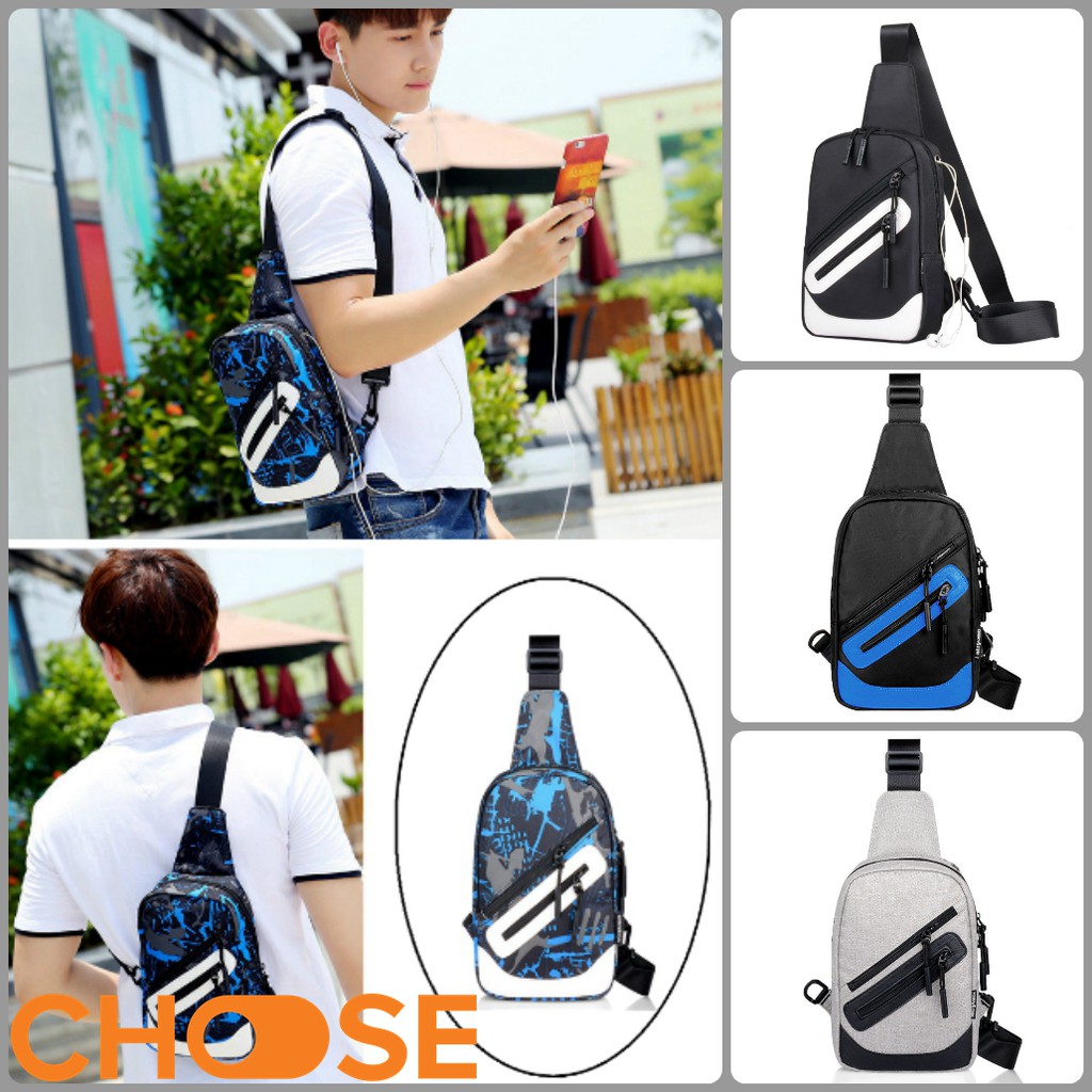 Túi Đeo Chéo Nam Túi Vải Choose Đẹp Nhiều Màu Phối Khoá Kéo Xéo Đẹp Mắt