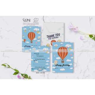 Thiệp sinh nhật viết tay kinh khí cầu (có sẵn)