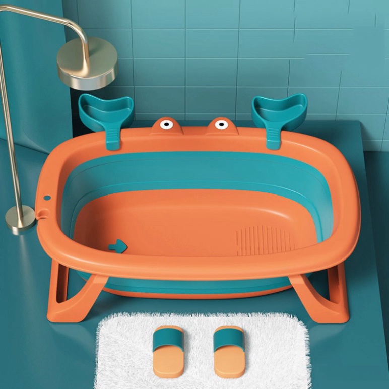 Thau chậu tắm gấp gọn cho bé hình chú cua đáng yêu Babyjoy Mart