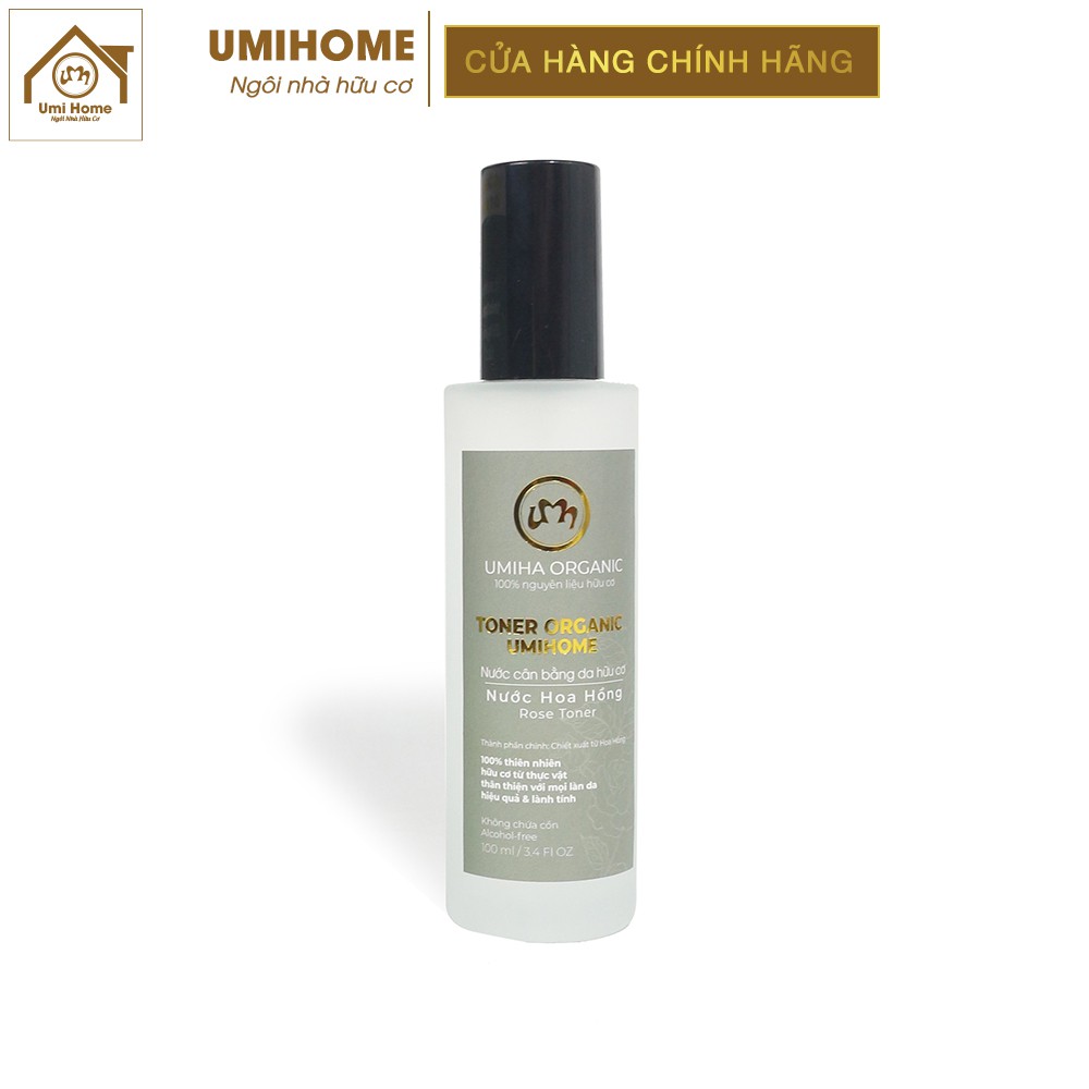 Nước Hoa Hồng hữu cơ UMIHOME 50/100ml | Rose Water Toner | cân bằng ẩm cho da