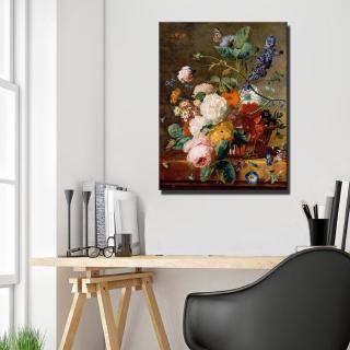 Tranh treo tường trang trí nội thất hình bình hoa cổ điển sang trọng