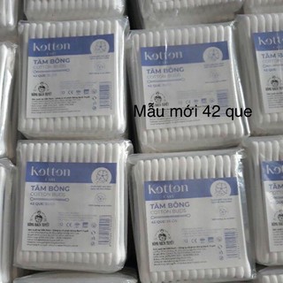 Tăm Bông Meriday Combo 10 gói  chính hãng Bông Bạch Tuyết - Tăm bông thân nhựa 42 que Kotton Care mẫu mới