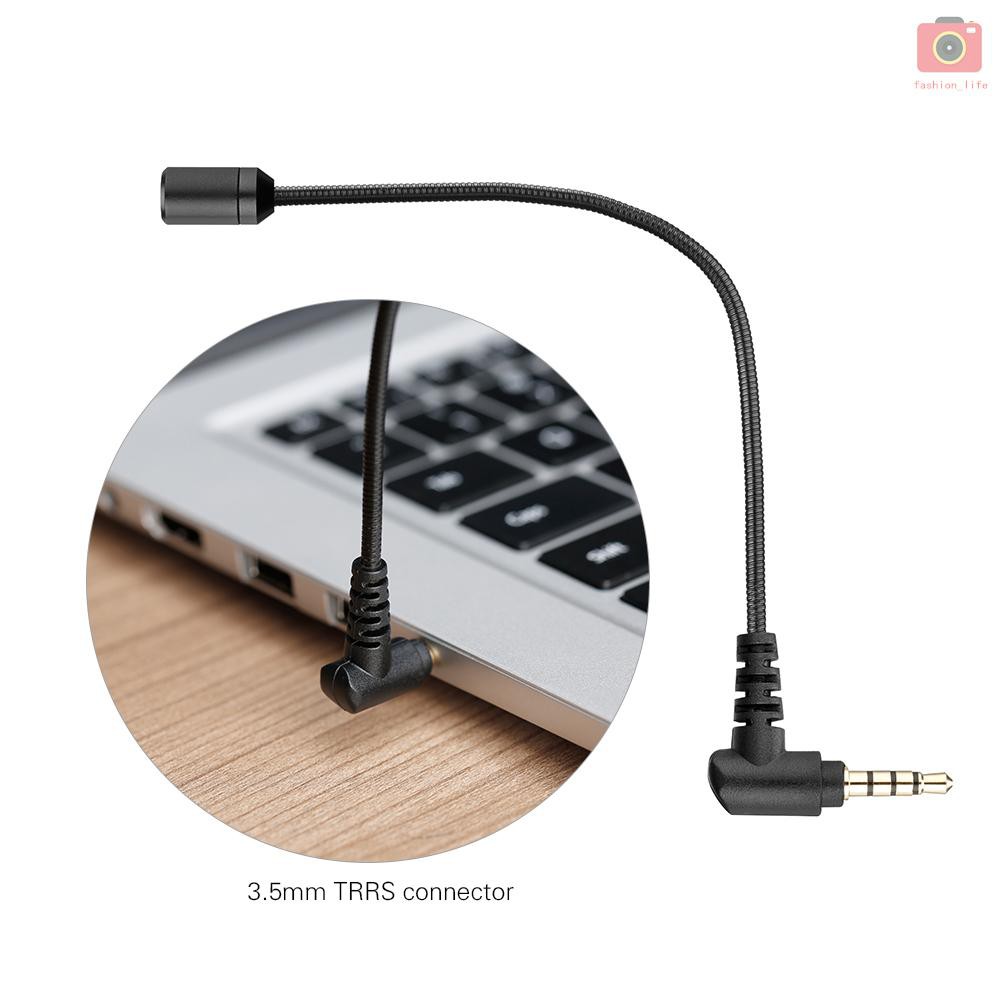 Micro mini thu âm BOYA BY-UM4 thân mic linh hoạt tích hợp kết nối 3.5mm TRRRS cho máy tính