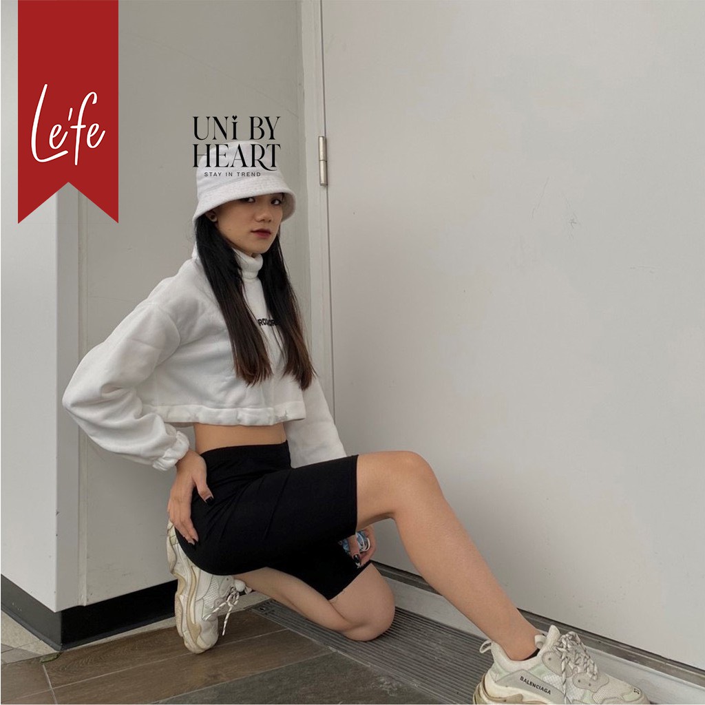 Quần legging lửng Léfe vải thun cao cấp biker nữ đùi ngố đồ mặc nhà dáng ôm bó lưng thun tập gym yoga bigsize bầu bí | BigBuy360 - bigbuy360.vn