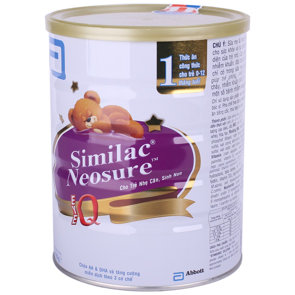 Sữa Similac Neosure 1 Cho Trẻ Sinh Non Nhẹ Cân 850gr