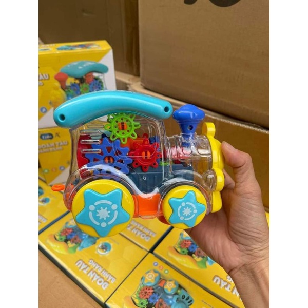 Tàu hỏa dùng pin chạy, phát nhạc, có đèn