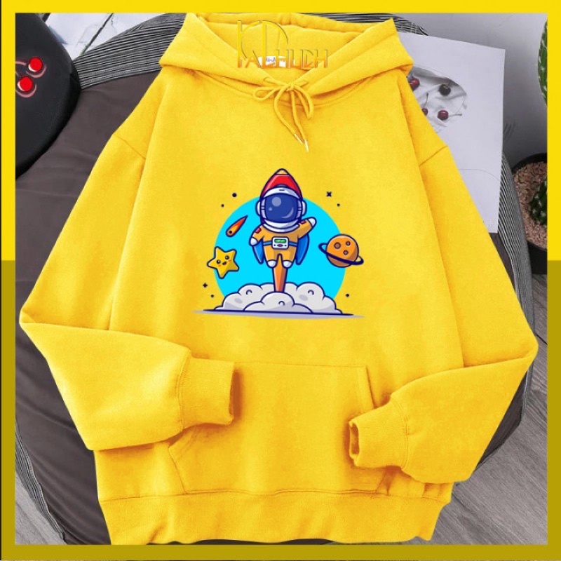 Áo hoodie unisex in phi hành gia Ms02, có 12 màu lựa chọn size từ 40-70kg chất liệu vải nỉ