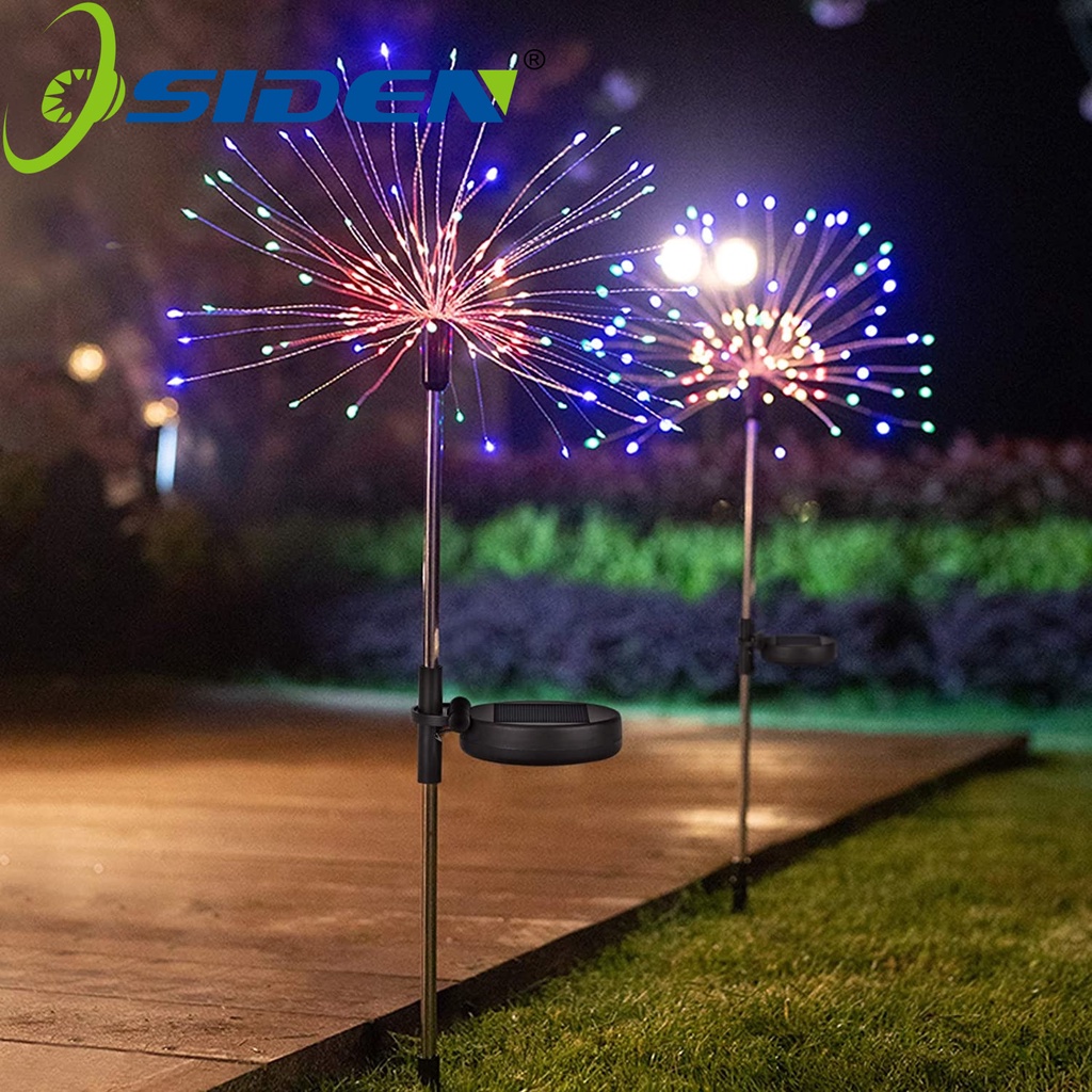 Đèn OSIDEN năng lượng mặt trời hình pháo hoa hiệu ứng ánh sáng 60/ 120/ 150/ 200leds 8 chức năng trang trí bãi cỏ