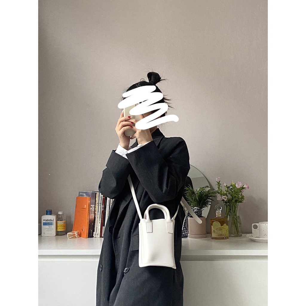 Túi Đeo Chéo Đựng Điện Thoại Màu Trơn Thời Trang Cho Nữ