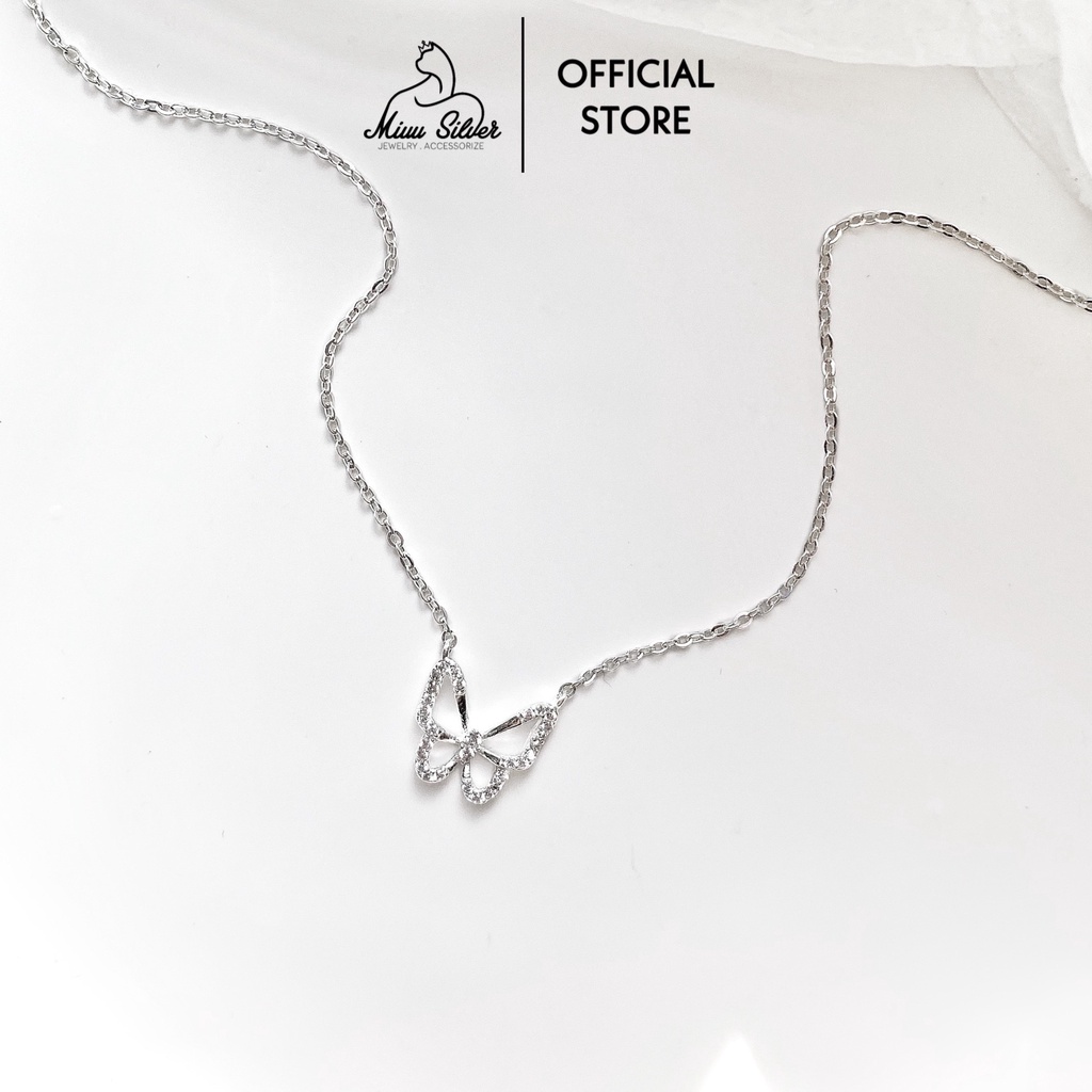 Dây chuyền bạc nữ Miuu Silver, vòng cổ bạc mặt hồ điệp xinh xắn Butterfly Necklace