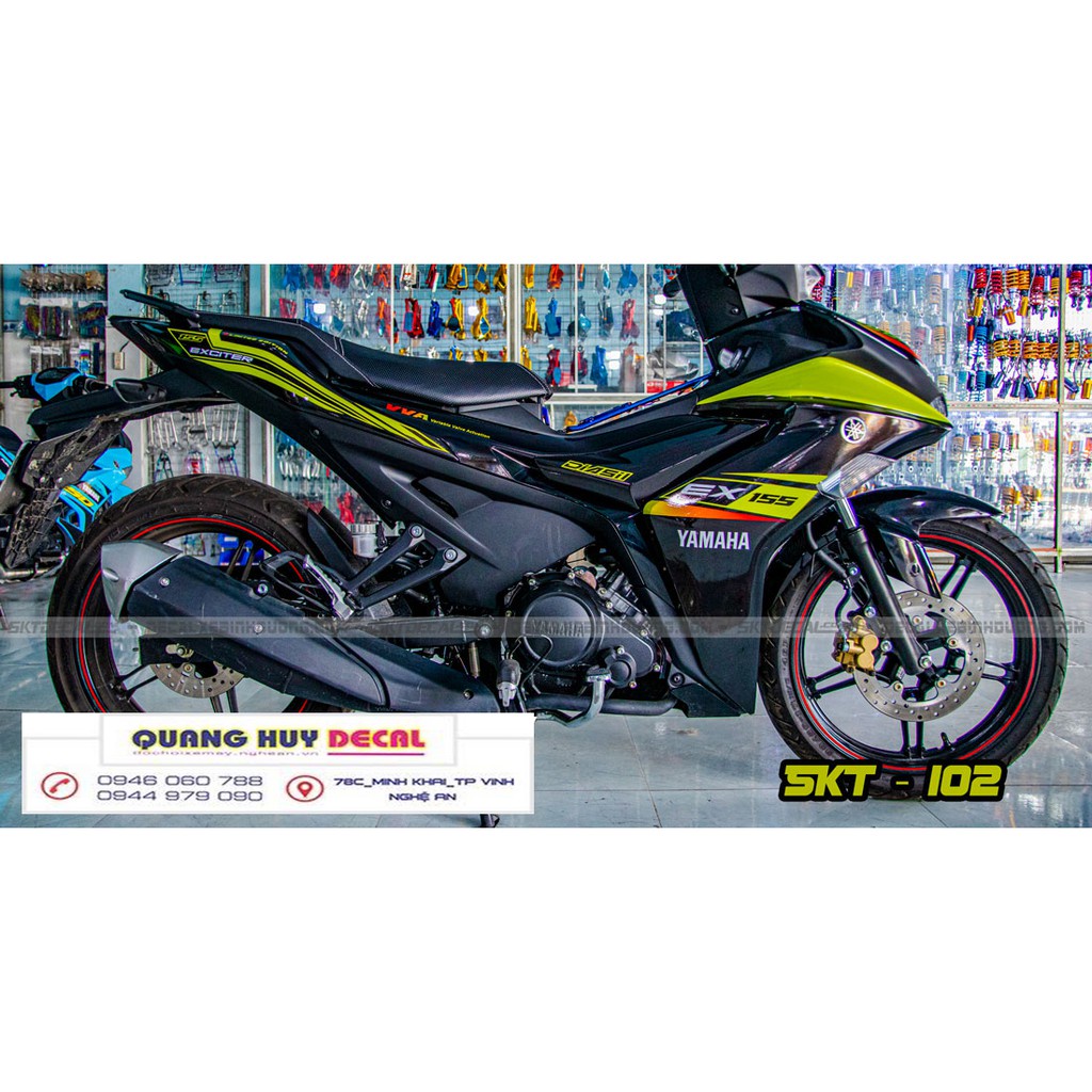 Tem trùm exciter 155 ♦FREESHIP♦ vàng đen, tem exciter155, team trùm ex 155, tem xe ex155 vàng đen