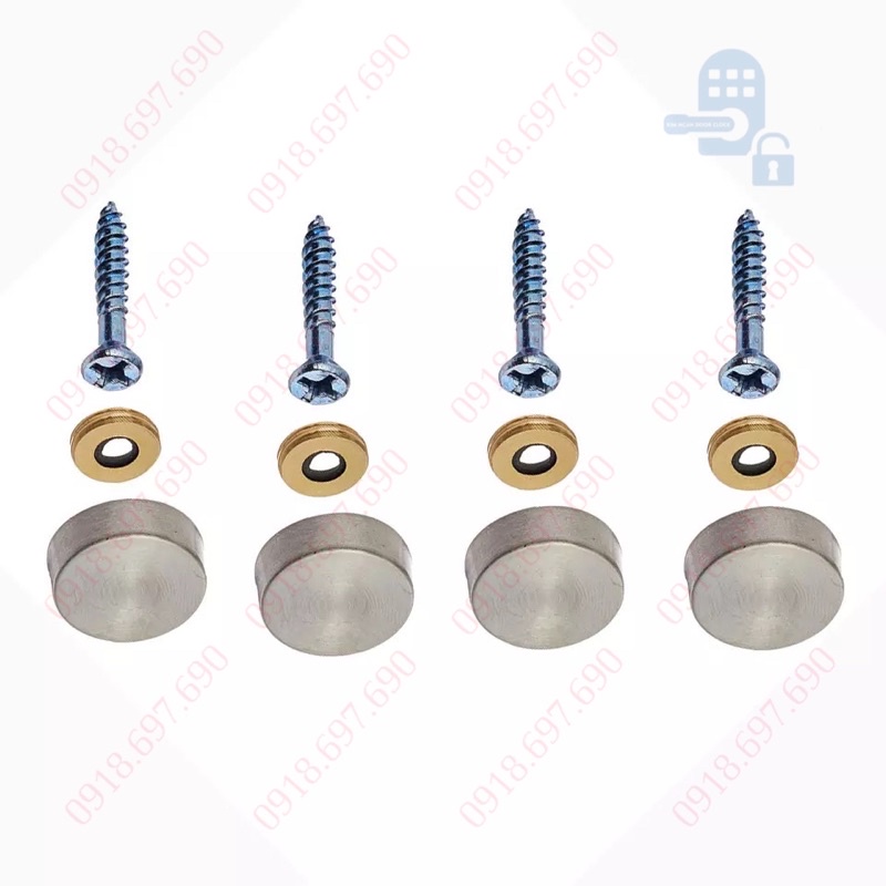 Bộ 4 cái nắp chụp gương - chụp đầu ốc inox