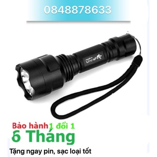 Đèn pin siêu sáng chống nước ultra fire c8 sáng trắng