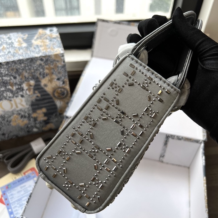 Túi xách nữ đeo chéo cầm tay Lady Satin họa tiết đính đá cao cấp