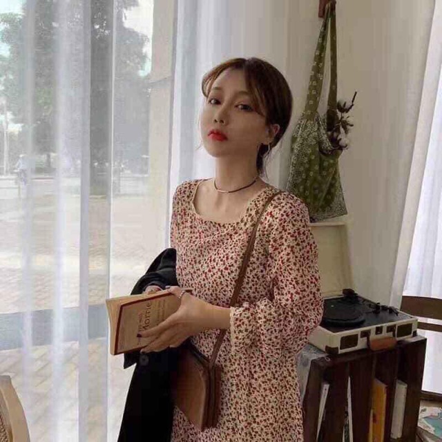 [Ảnh thật/Video] Váy hoa nhí vintage dài tay Đầm hoa dáng dài | BigBuy360 - bigbuy360.vn