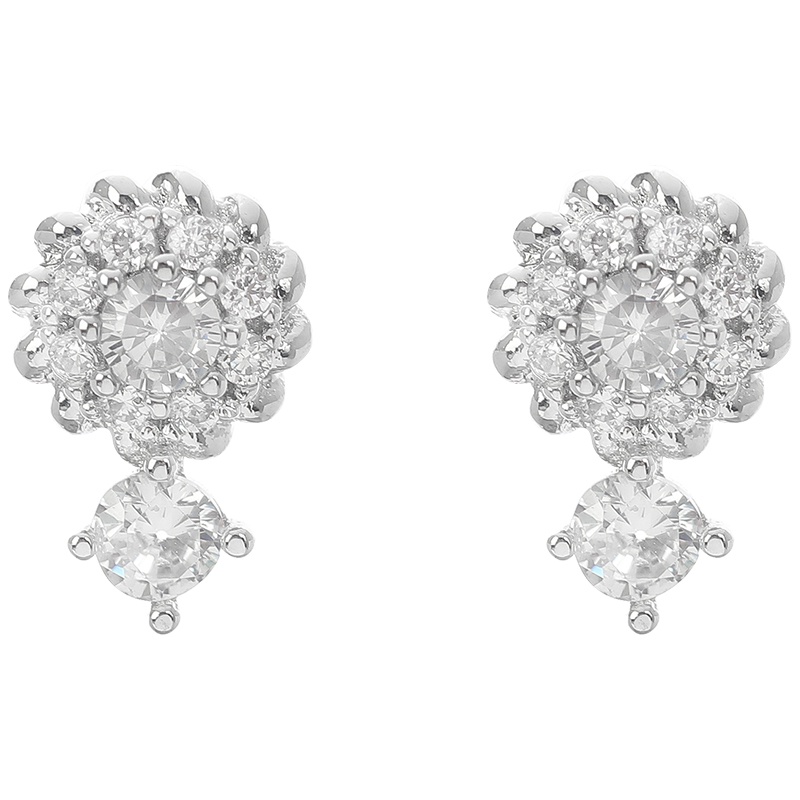 Khuyên tai JIUDUOLAN đính đá zircon nhân tạo sáng bóng phong cách Hàn Quốc sang trọng thời trang dành cho nữ