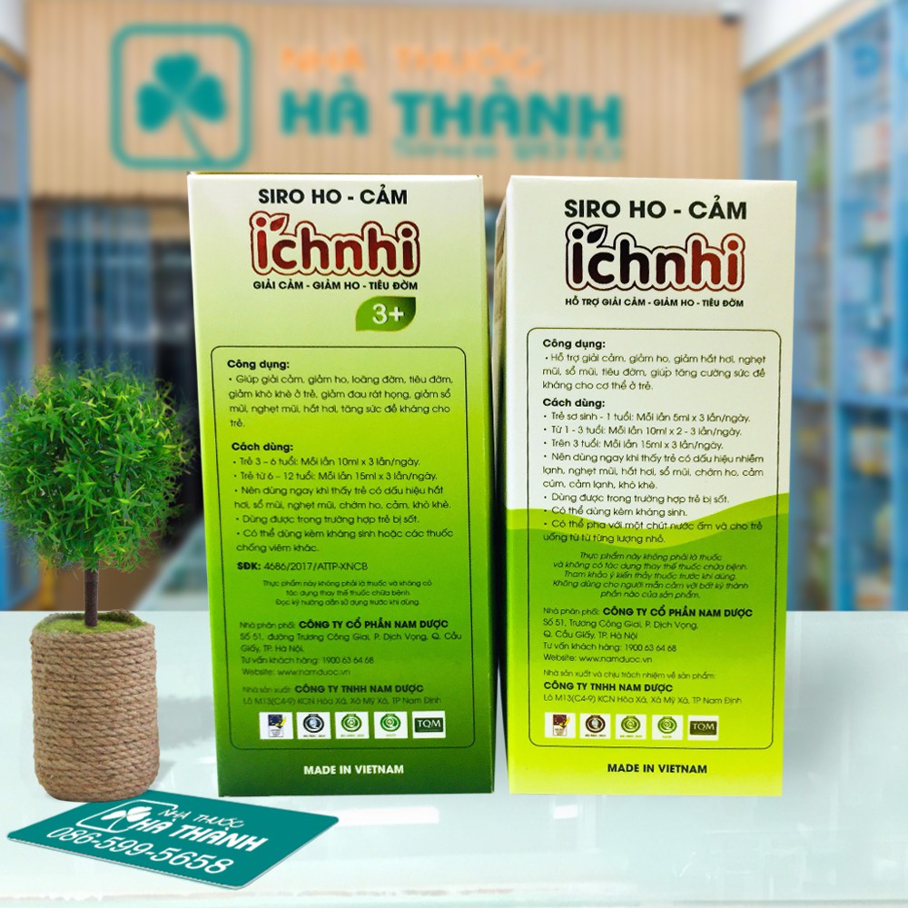 [CHÍNH HÃNG] Siro ho cảm Ích Nhi - cho trẻ từ 0-12t - lọ 90ml