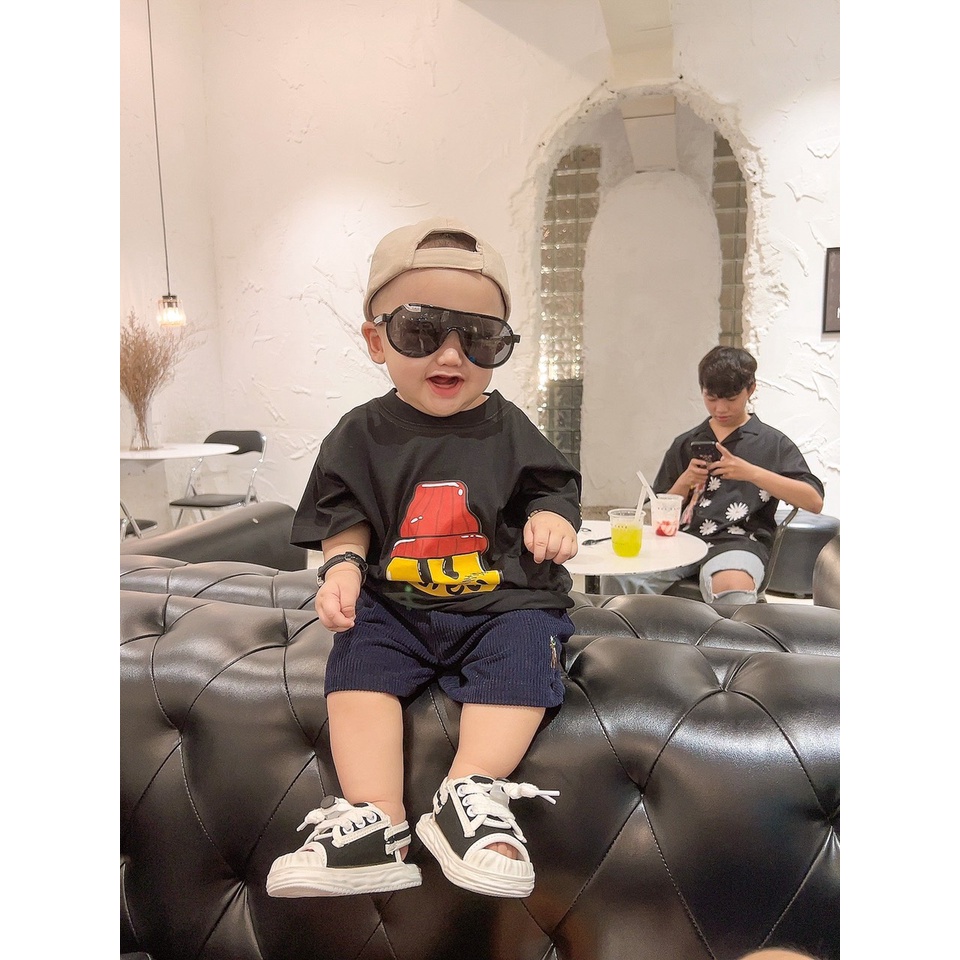 Áo thun mặt cười dội mũ cho bé và gia đình ,áo phông uniex , Kid_genZ