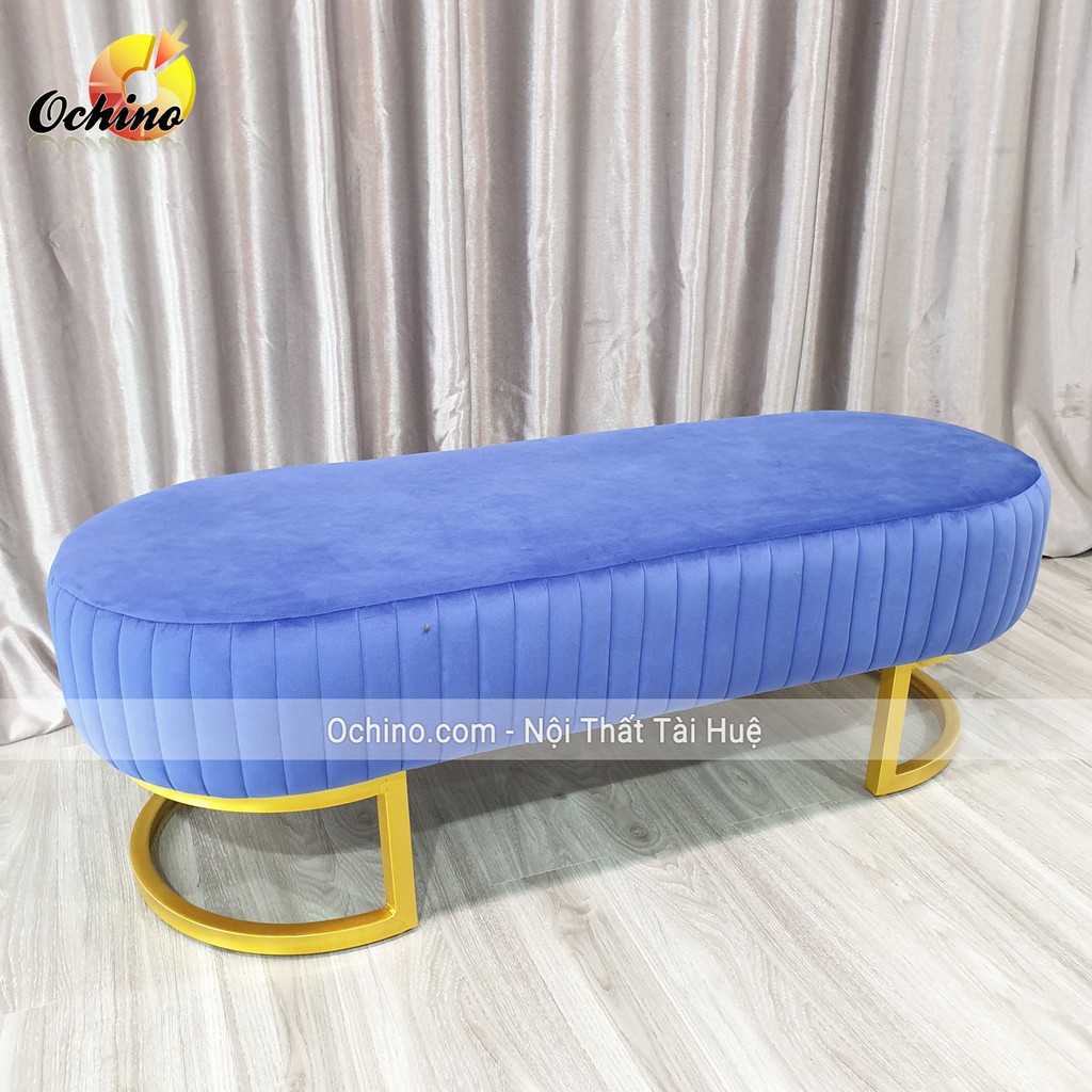 Ghế Dài Ngồi Chờ (Hình Bầu Dục Chân vàng Sang Chảnh) SIZE Dài 1m2 rộng 45cm