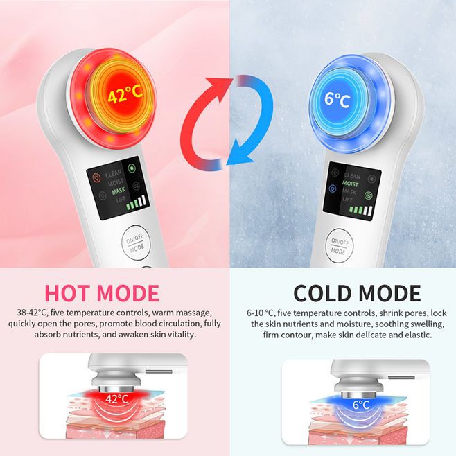 [Mã FMCG100K - 10% đơn 500K] ANLAN Ultrasonic Skin Beauty Massage Machine Red Blue Light Therapy Cold Hot Compress | BigBuy360 - bigbuy360.vn