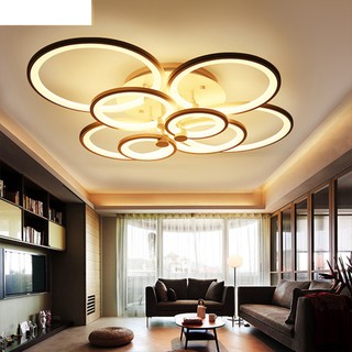 Đèn trần trang trí phòng khách LED 8 cánh hoa hải đường 3 chế độ màu có điều khiển Lighthouse [ẢNH THẬT 100%]