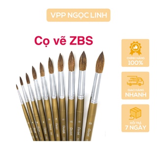 Cọ Vẽ Màu Nước Pentel Đầu Tròn, Cọ Vẽ Acrylic Pentel Đủ size ZBS1