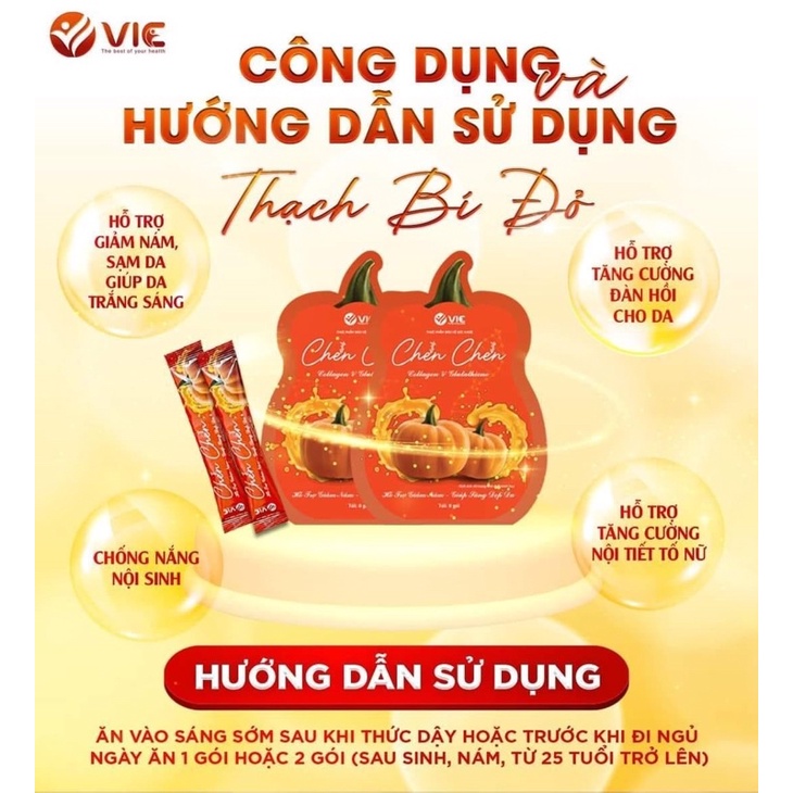 Thạch bí đỏ Chen chen Vic kháng Nắng hủy nám trắng da(chính hãng cty100%)