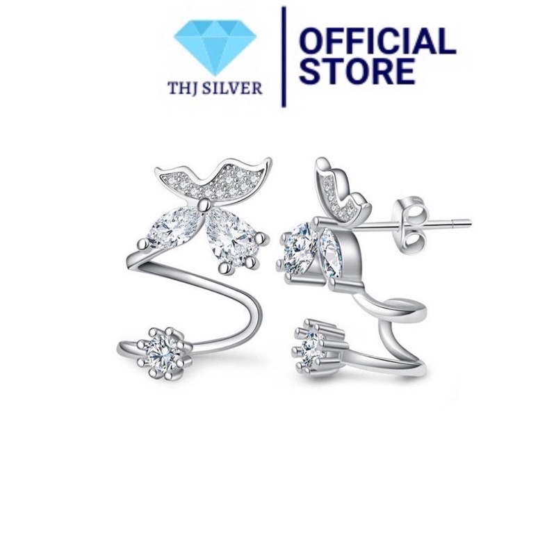 Bông tai cài hồ điệp đính đá - THJ đính đá sáng đẹp