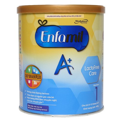 Sữa Enfamil A+ Lactofree Care 360 Brain Plus số 1 - 400g