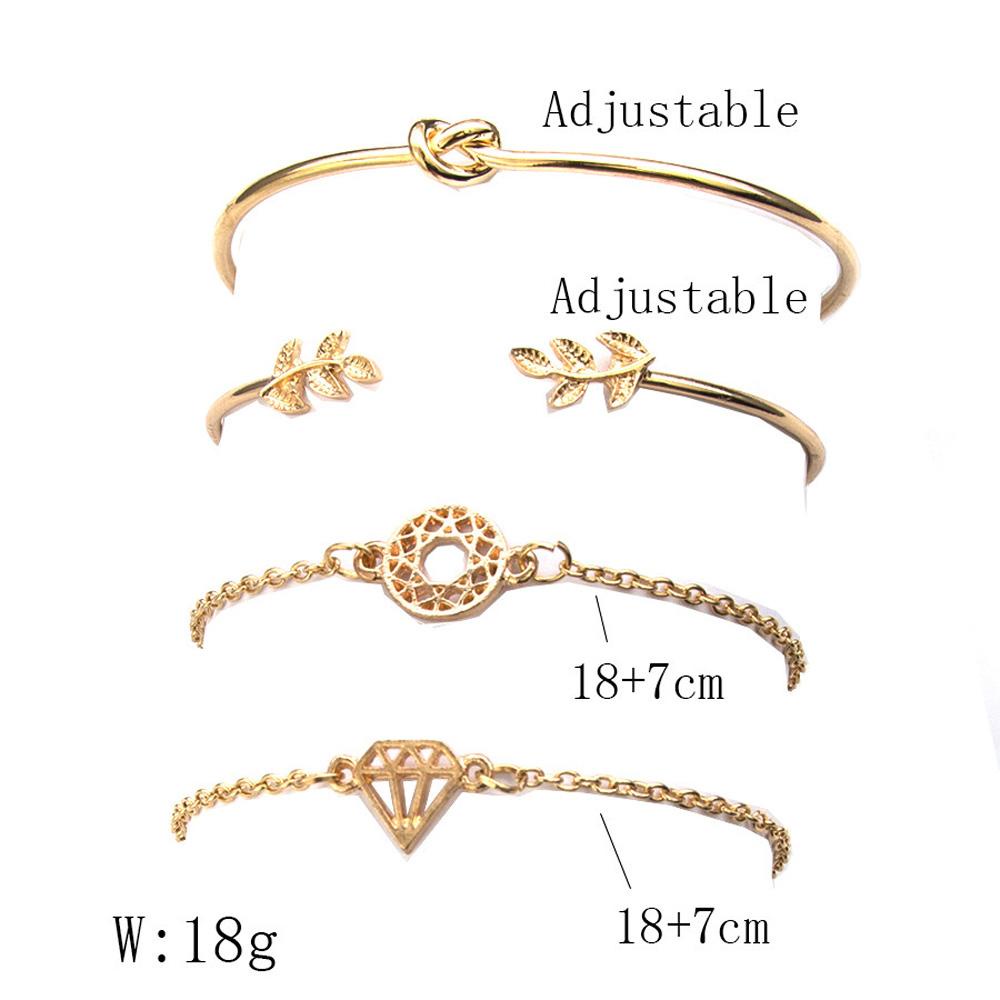 Set 4 Vòng Tay Hợp Kim Phong Cách Bohemian Cho Nữ