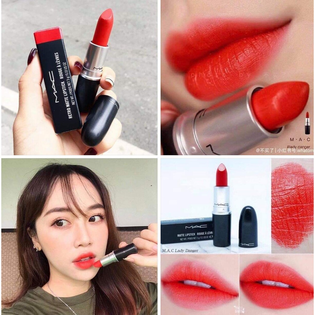 [Chính hãng, đủ bill, auth] SON LÌ MAC MÀU LADY DANGER - màu đỏ cam rất đẹp, top màu son Best - seller