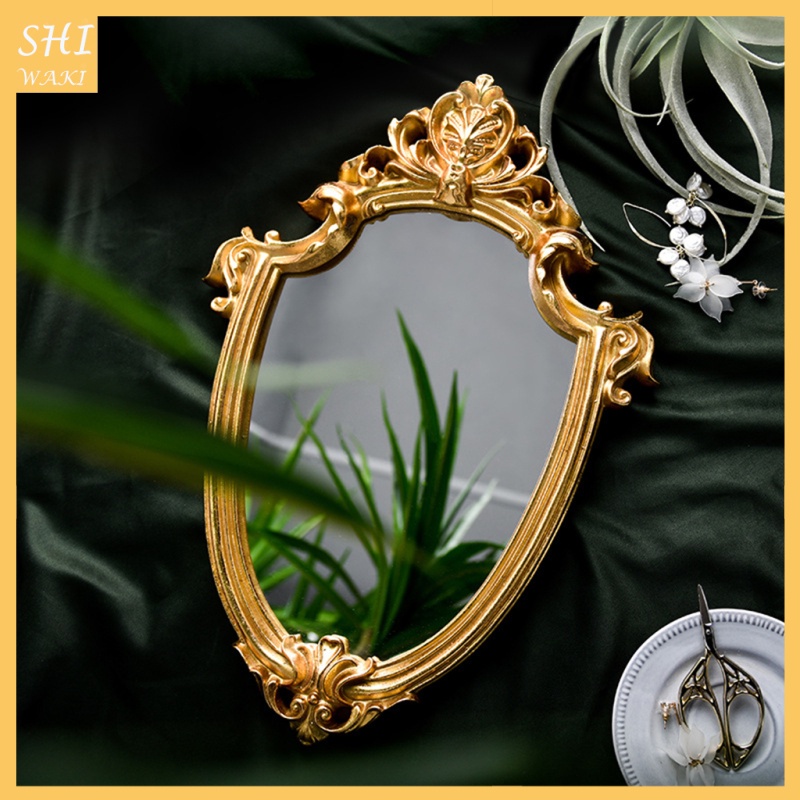 [In Stock]European Style Resin Hanging Wall Oval Mirror Home Nordic Decoration Mirror