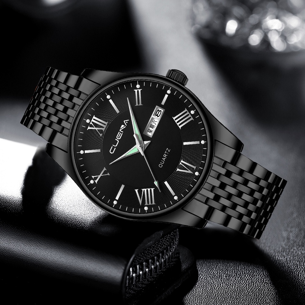 Đồng hồ thạch anh CRRJU 6041X dây thép không gỉ chống thấm nước phong cách thể thao thông thường cho nam