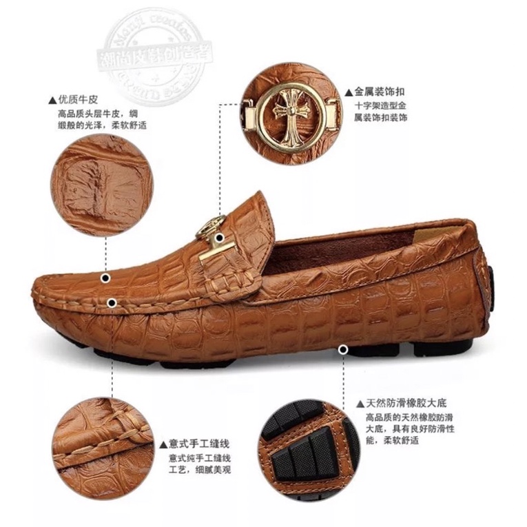 Giày Da Lười Đàn Ông Phong Cách Thời Trang Sang Trọng Da Thật, Size 38/ Hàng Quảng Châu /T 90