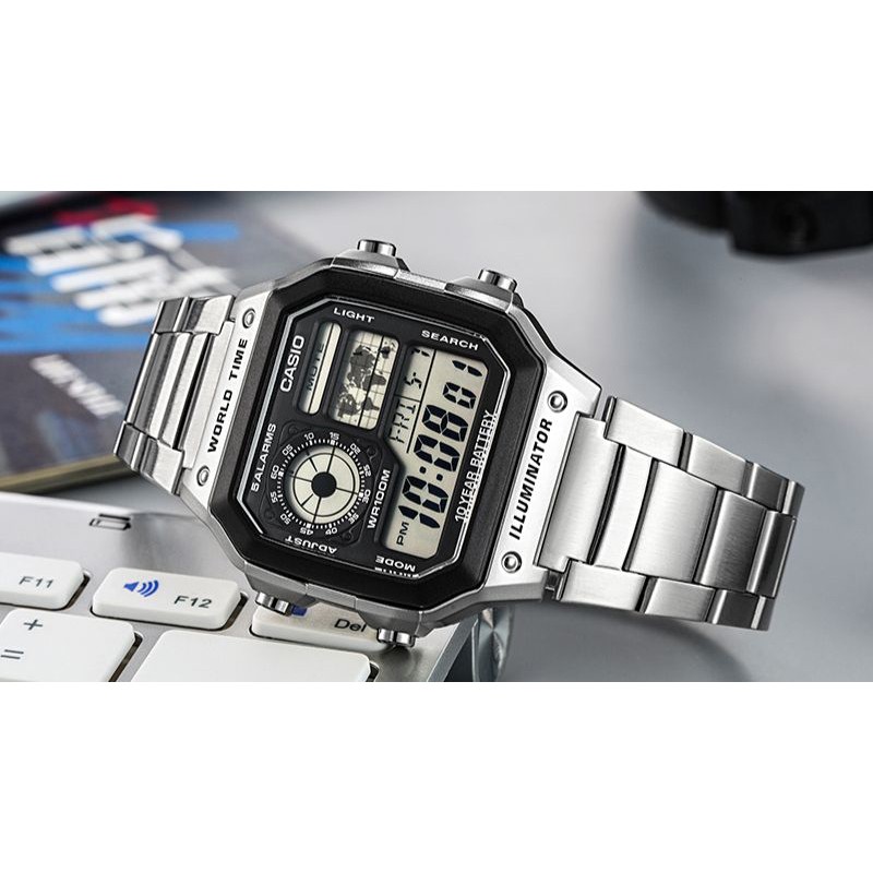 Đồng hồ nam casio chính hãng AE-1200WHD kính khoáng chống va đập - Chống Nước độ sâu 100m - bảo hành quốc tế 12 tháng