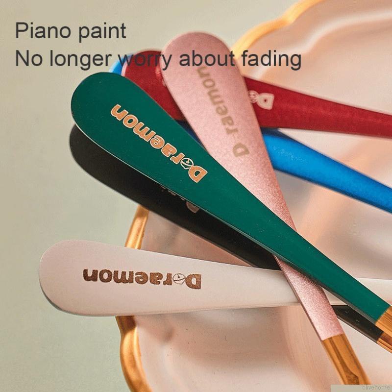 Set 4 Thìa Inox Mạ Vàng Cán Dài Sắc Màu Khắc Hình Doraemon Dễ thương Kèm Hộp Sang Trọng_1314