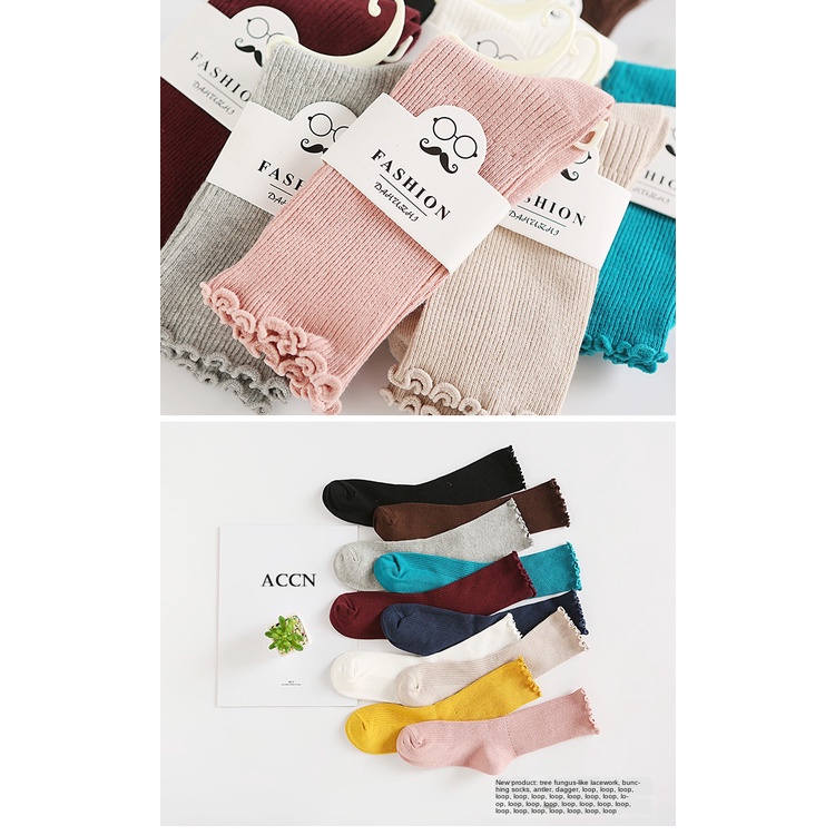 Vớ Cotton Màu Trơn Chất Lượng Cao Thời Trang Cho Nữ