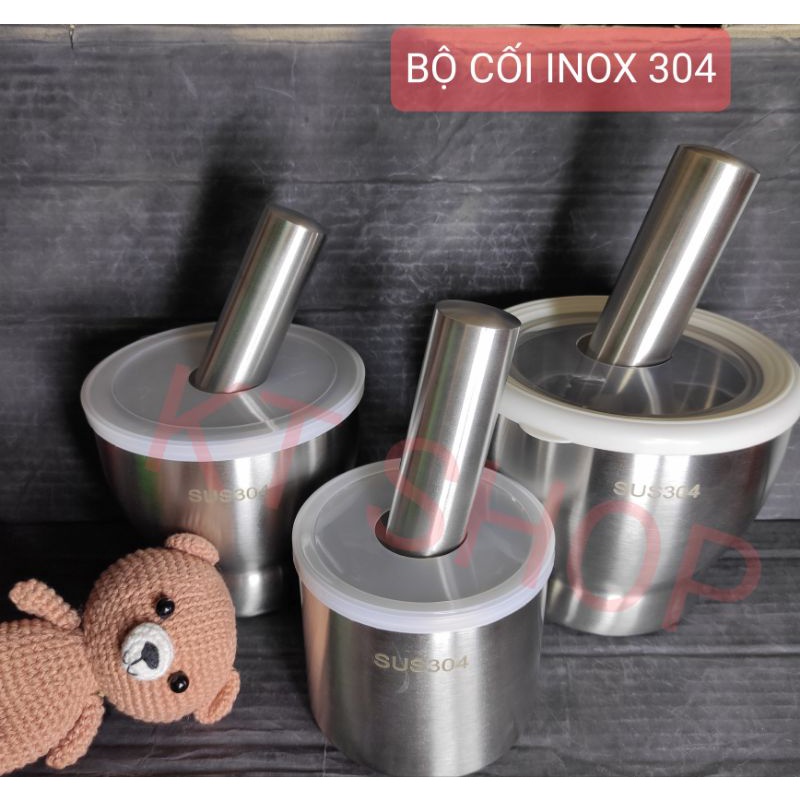 Bộ cối giã inox 304