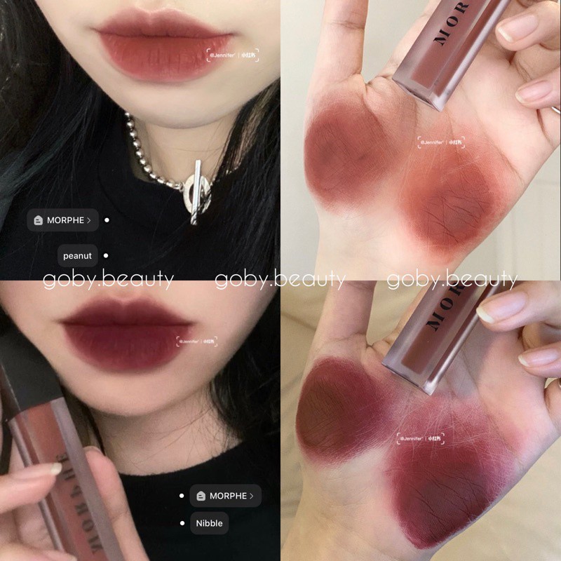 Morphe Son Kem Lì Morphe Matte Mat Liquid Lipstick màu Peanut, Nibble (Sale 50%, Bill Mỹ)