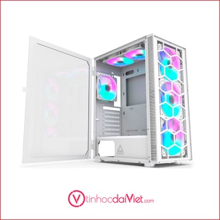 Case Montech X3 Mesh (Black/ White Tặng 6 Fan RGB) - Chính Hãng