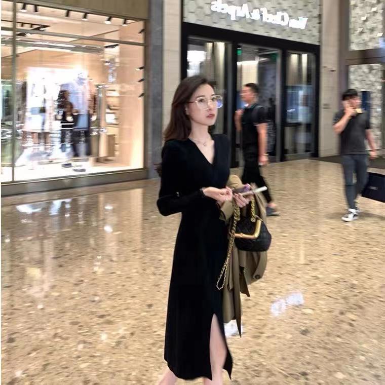 Đầm dệt kim ôm dáng dài qua gối thiết kế mới đơn giản thời trang