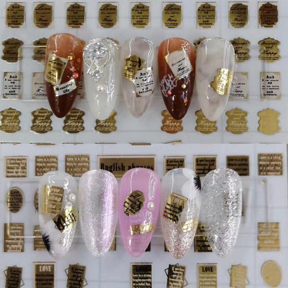 Miếng Dán Trang Trí Móng Tay in Chữ 3D Độc Đáo