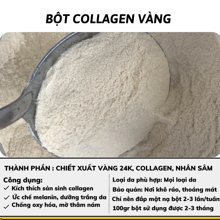 Bột mặt nạ dẻo vàng collagen 100gr cao cấp chuyên dùng spa