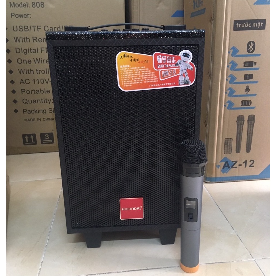 Loa kéo karaoke Q8S vỏ gỗ âm thanh đỉnh   BH 6 tháng