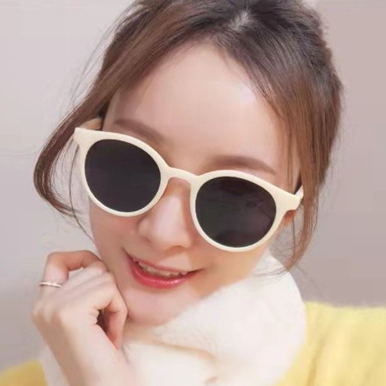 Kính mát nữ gọng tròn đơn giản thời trang phong cách retro