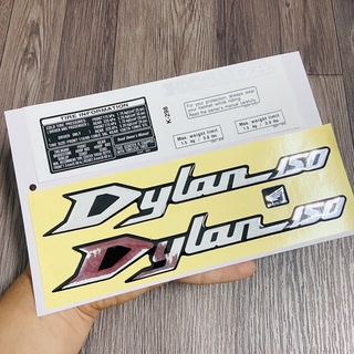 Tem dán xe Dylan 150cc ZIN (chữ+tem thông số xe)