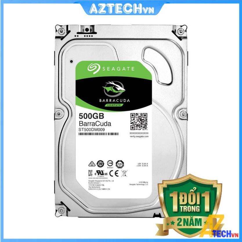 Ổ CỨNG HDD 500GB SEAGATE BARRACUDA 3.5INCH SATA III - BẢO HÀNH 24 THÁNG 1 ĐỔI 1 TẶNG KÈM DÂY SATA